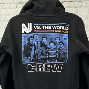 NJ vs The World Tour Crew Hoodie Senses Fail Saves The Day EMO Black M Medium